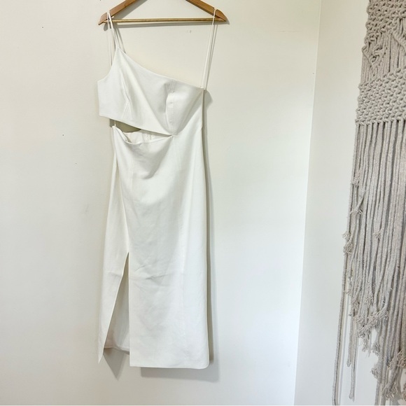 Cinq a Sept Laurile Cut Out Crepe Dress in White sz 10 - Picture 2 of 4